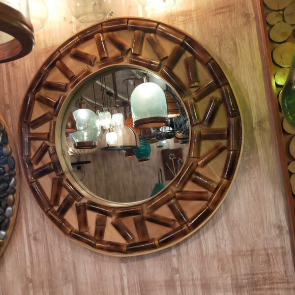 Round Bamboo Mirror